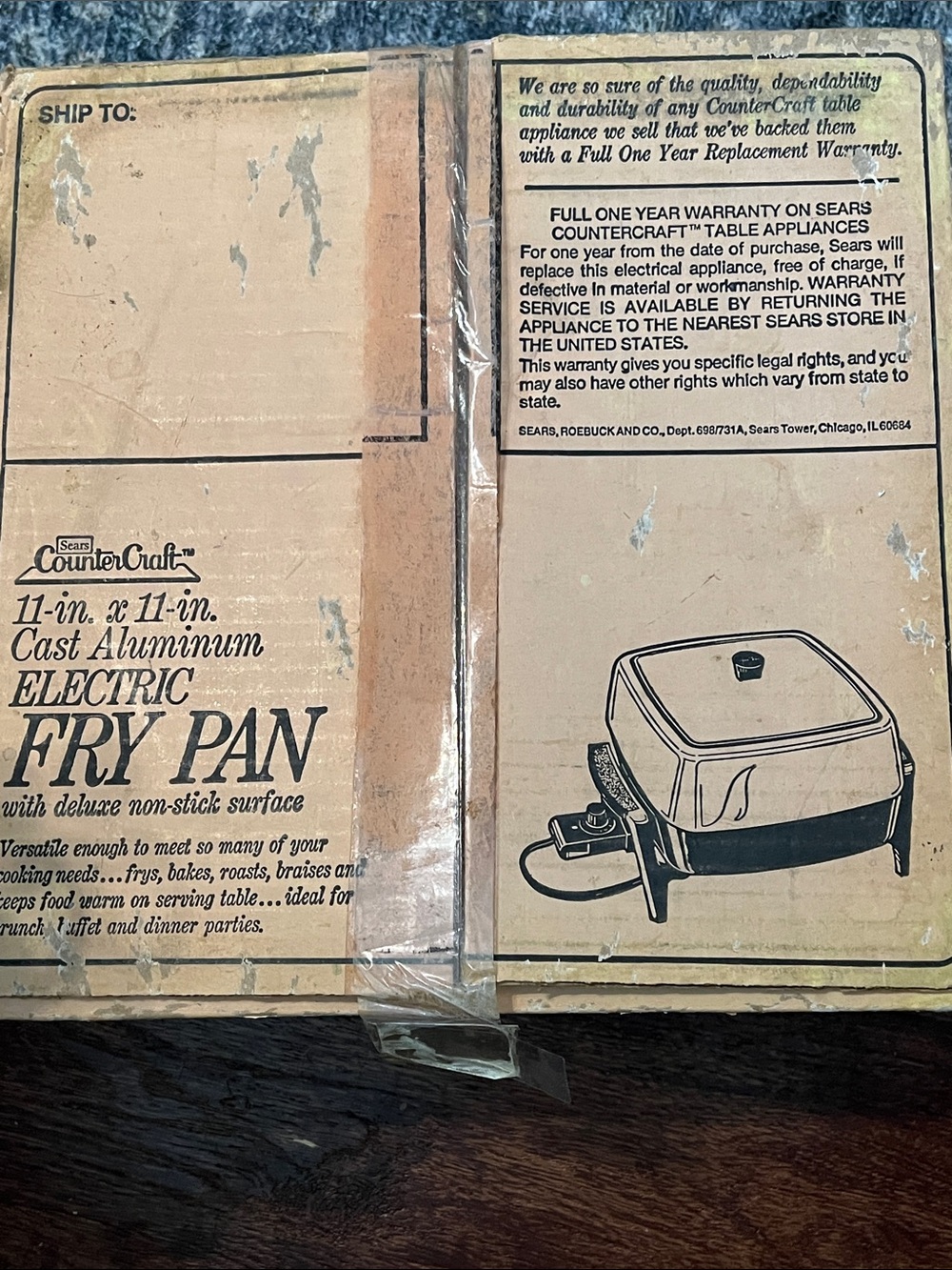 VTG Sears CounterCraft Electric Fry Pan New In Box